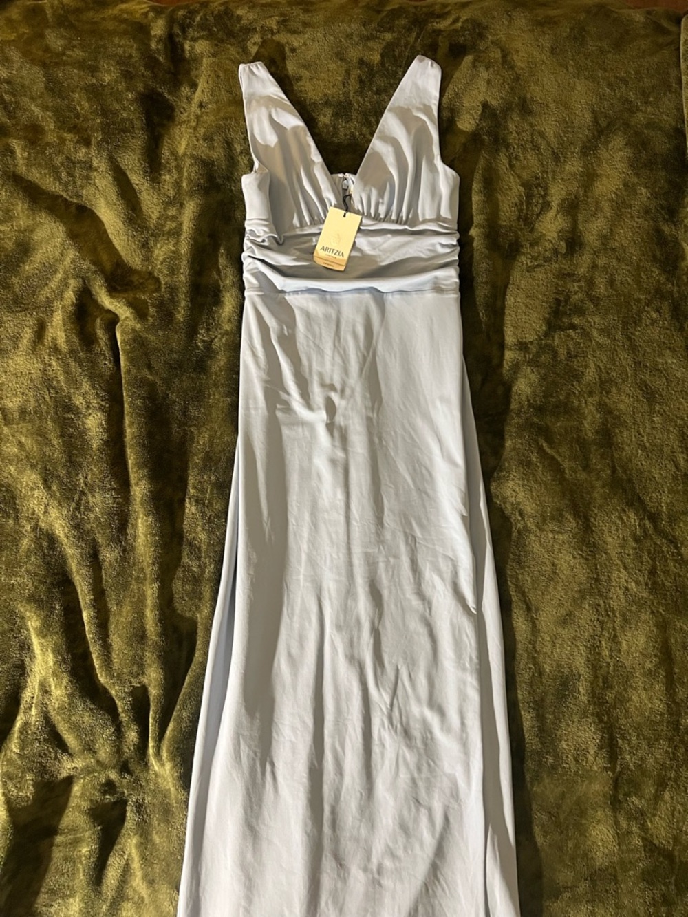Aritzia Light Blue Sleeveless V-Neck Maxi Dress